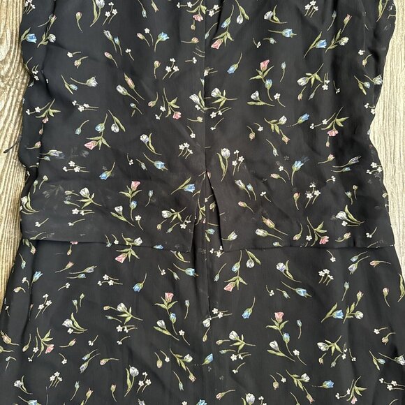 Vtg Jones Micro Floral Maxi Dress 6P Cottagecore Prairie Y2K Layered Sheer 90s - Picture 8 of 11